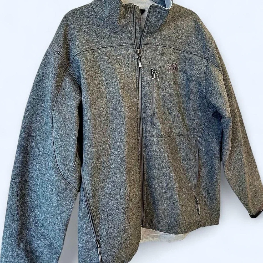 The North Face Jacket Mens Large Gray WindWall Apex Bionic Softshell Full Zip XL